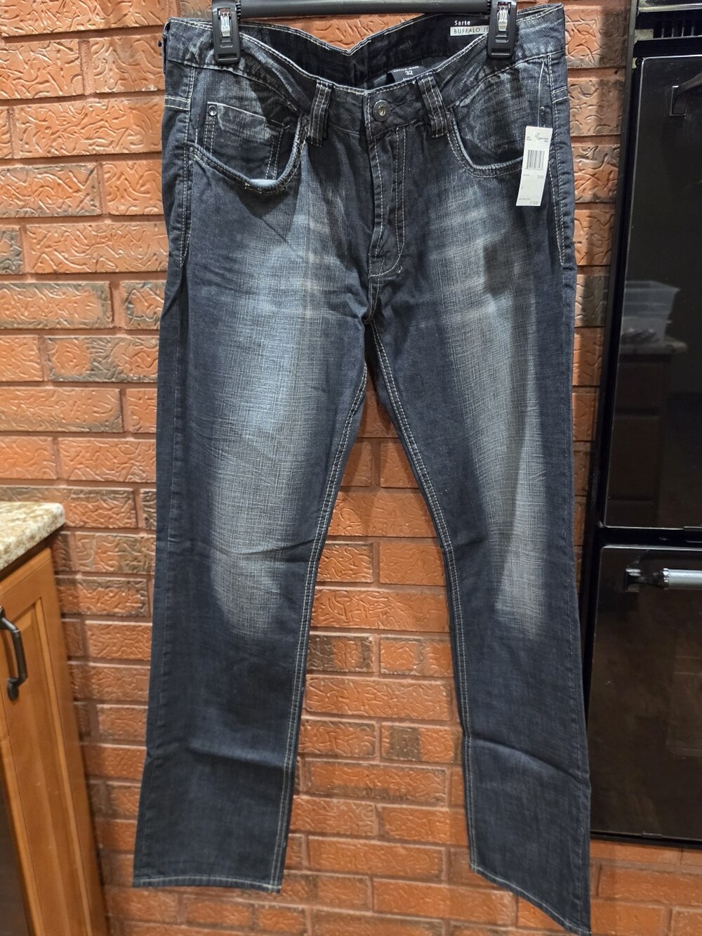 Buffalo David Bitton Slim Men's Jeans in Washed Black with Gray Fade